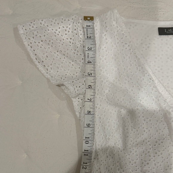 Lauren Ralph Lauren Eyelet White Ruffled Dress Size 0 - Picture 11 of 12